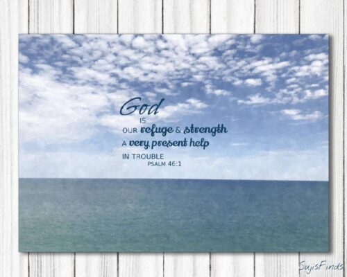 Psalm 46:1 The Lord Is Our Refuge Seascape Painting Canvas Wall Art